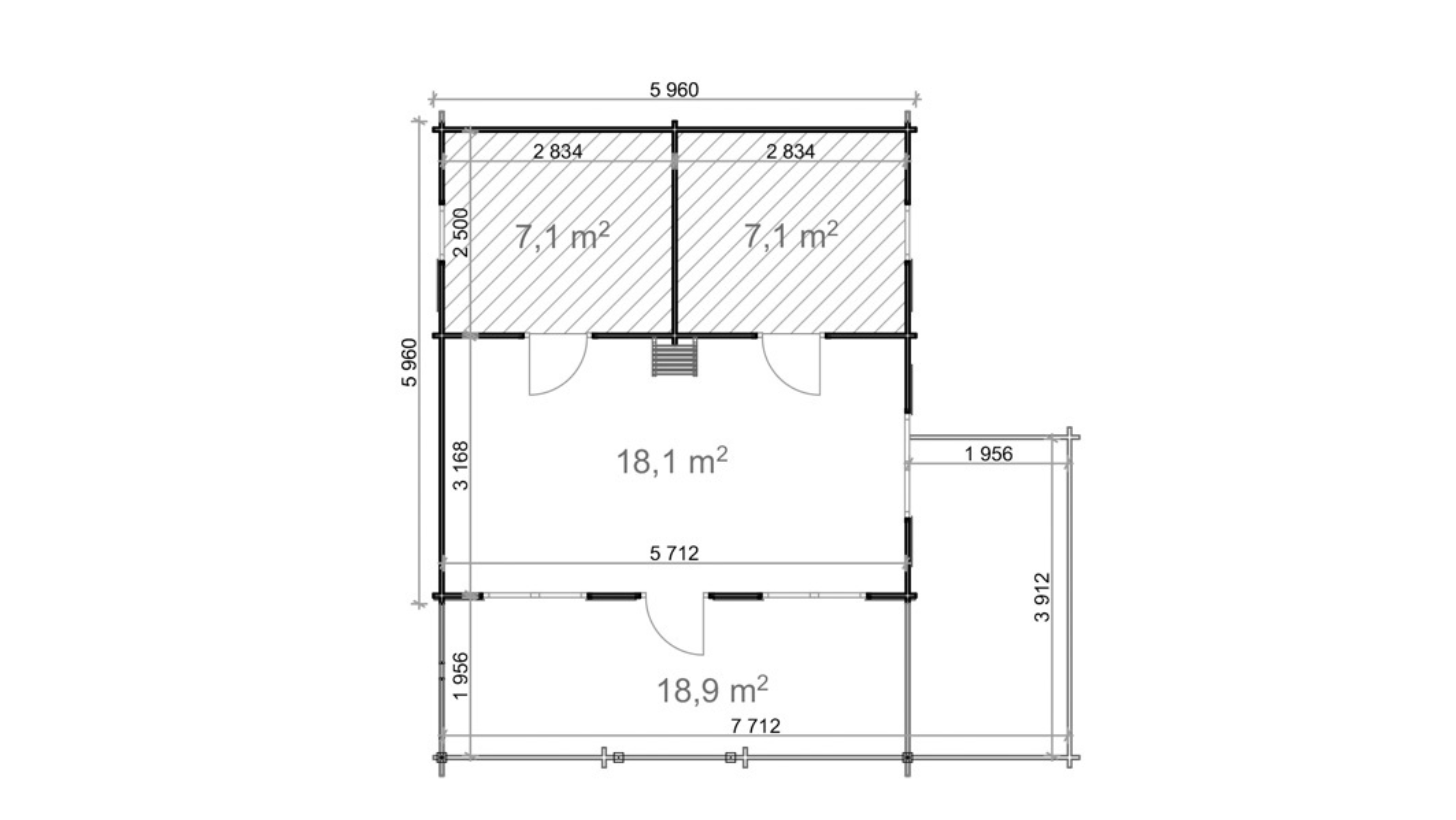 Gustav A z antresolą 6x6m, 44mm - obrazek 5